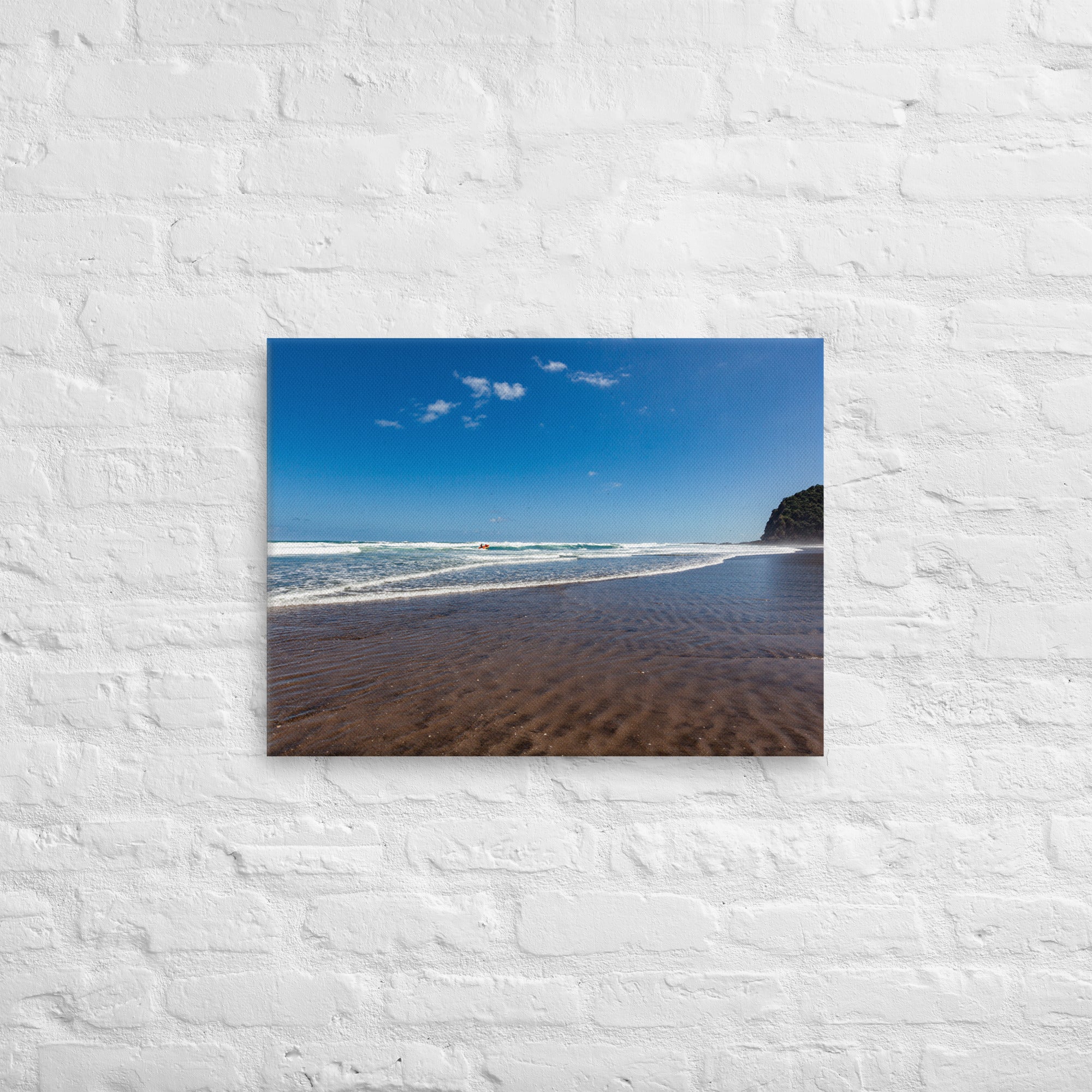 Karekare Beach 01 Thick Canvas Print